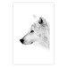 Poster Amber Gaze - portrait of a wolf with a yellow eye on a white background 126293 additionalThumb 19