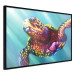 Wall Poster Colorful Turtle - abstract multicolored animal on a blue background 127093 additionalThumb 11