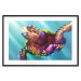 Wall Poster Colorful Turtle - abstract multicolored animal on a blue background 127093 additionalThumb 15