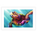 Wall Poster Colorful Turtle - abstract multicolored animal on a blue background 127093 additionalThumb 19
