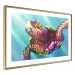 Wall Poster Colorful Turtle - abstract multicolored animal on a blue background 127093 additionalThumb 7