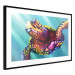 Wall Poster Colorful Turtle - abstract multicolored animal on a blue background 127093 additionalThumb 6