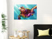 Wall Poster Colorful Turtle - abstract multicolored animal on a blue background 127093 additionalThumb 2