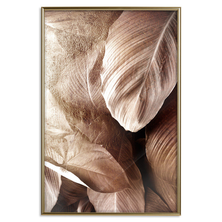 Wall Poster Golden Rustle - composition of brown leaves with distinct texture 127393 additionalImage 27