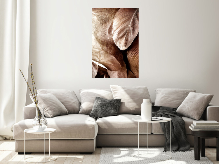 Wall Poster Golden Rustle - composition of brown leaves with distinct texture 127393 additionalImage 5