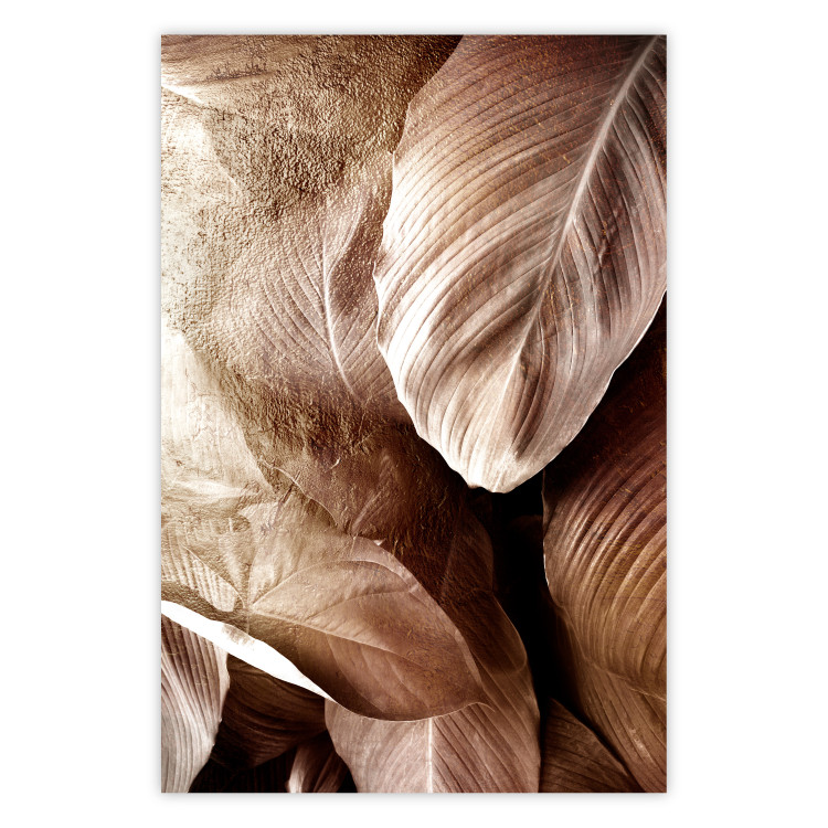 Wall Poster Golden Rustle - composition of brown leaves with distinct texture 127393