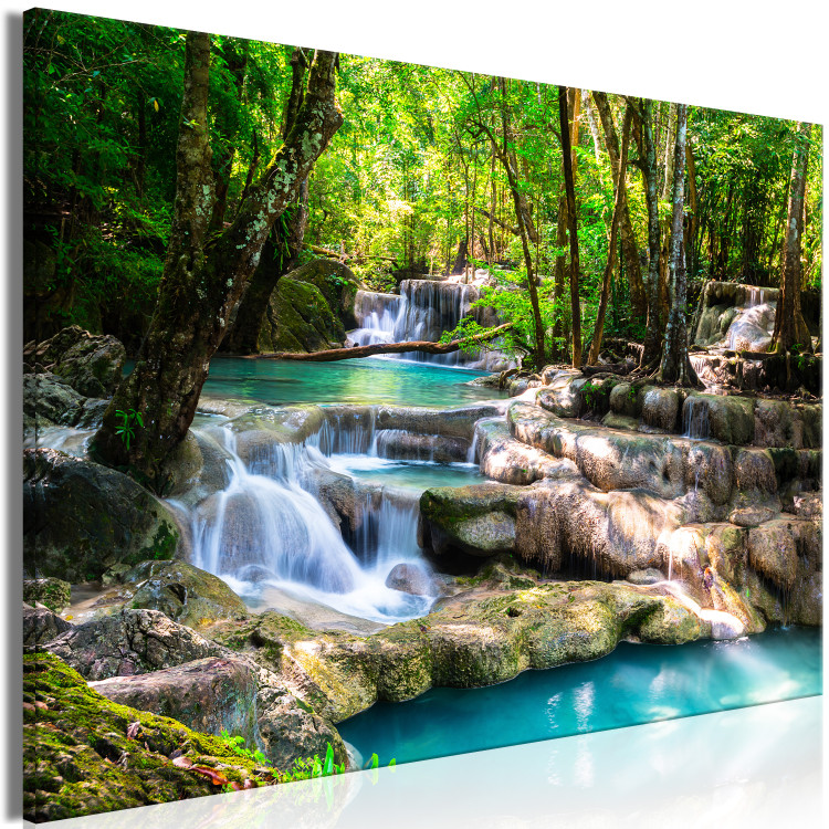 Large canvas print Nature: Forest Waterfall [Large Format] 128693 additionalImage 3