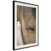 Poster Soothing Touch - human hand gently touching the face of a brown horse 130293 additionalThumb 2