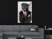 Wall Poster Elegant Rottweiler - abstraction of a dog in a suit on a brick wall 130793 additionalThumb 3