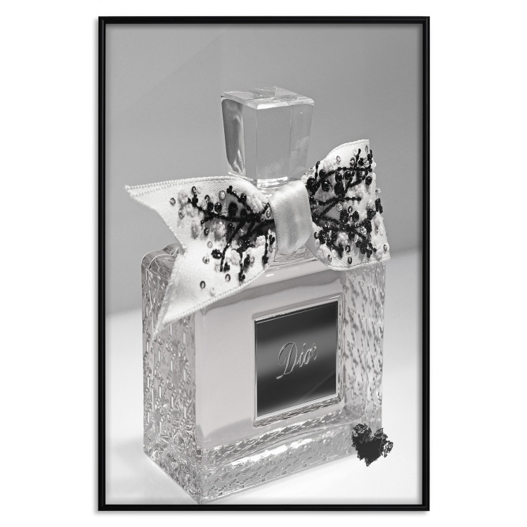 Poster Black Dior - luxury glass perfume bottle with ribbon on a white background 131993 additionalImage 16