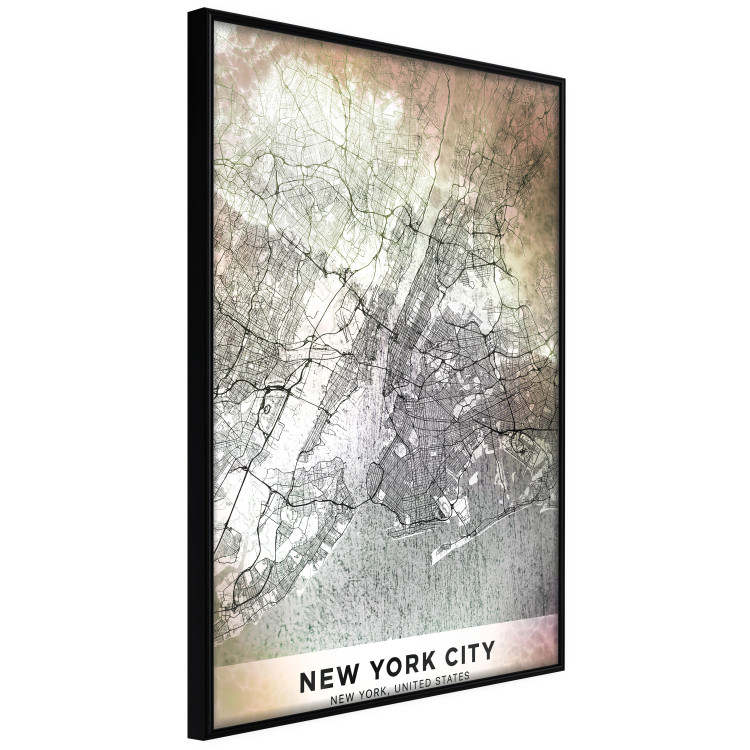 Poster City of Dreams - black and white map of New York with brown details 132093 additionalImage 11