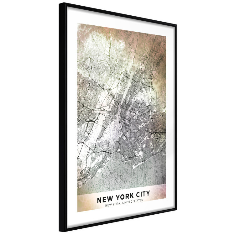 Poster City of Dreams - black and white map of New York with brown details 132093 additionalImage 8