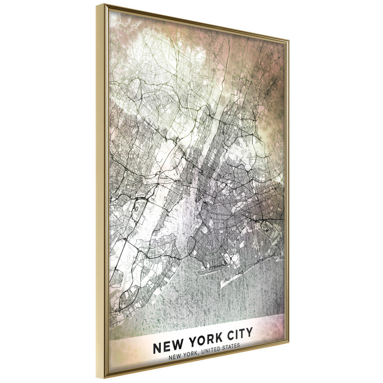 Poster City of Dreams - black and white map of New York with brown details 132093 additionalImage 14