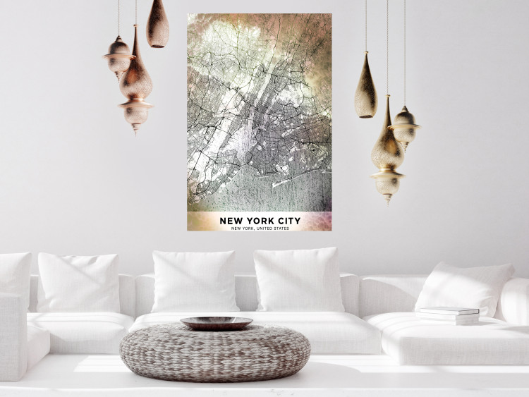 Poster City of Dreams - black and white map of New York with brown details 132093 additionalImage 4