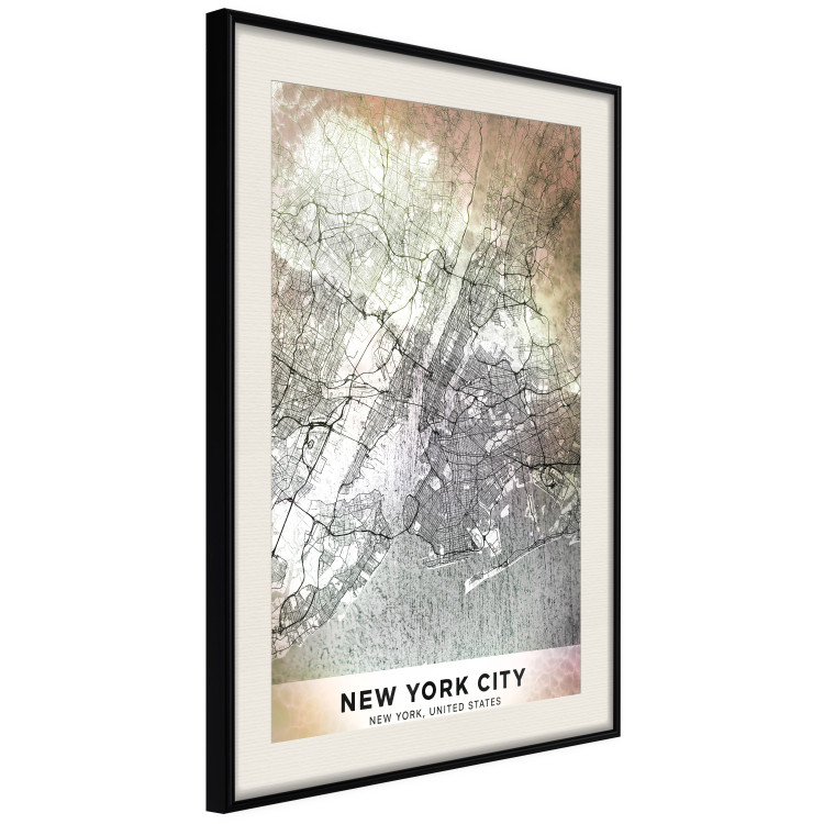 Poster City of Dreams - black and white map of New York with brown details 132093 additionalImage 2