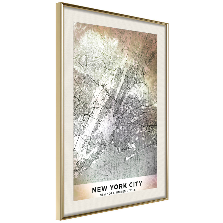Poster City of Dreams - black and white map of New York with brown details 132093 additionalImage 3