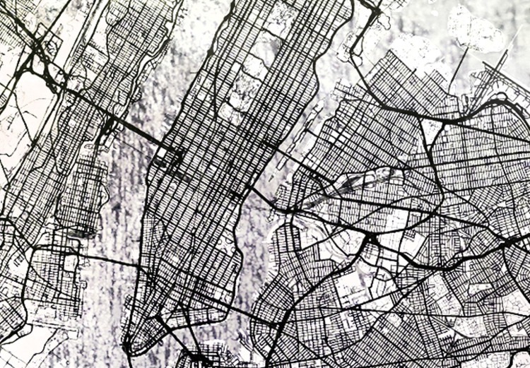 Poster City of Dreams - black and white map of New York with brown details 132093 additionalImage 10