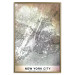 Poster City of Dreams - black and white map of New York with brown details 132093 additionalThumb 25