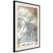 Poster City of Dreams - black and white map of New York with brown details 132093 additionalThumb 2