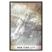 Poster City of Dreams - black and white map of New York with brown details 132093 additionalThumb 27
