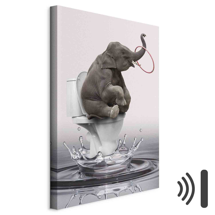 Canvas Art Print Surfing (1-piece) Vertical - fantasy elephant surfing in water 132193 additionalImage 8