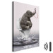 Canvas Art Print Surfing (1-piece) Vertical - fantasy elephant surfing in water 132193 additionalThumb 8