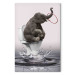 Canvas Art Print Surfing (1-piece) Vertical - fantasy elephant surfing in water 132193