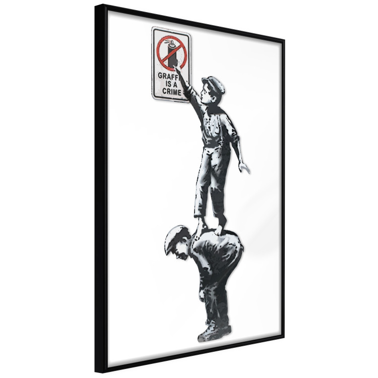 Poster Graffiti is a Crime - black people holding a sign on a white background 132493 additionalImage 10