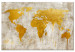 Canvas Print Golden Continents (1-piece) Wide - world map in retro style 134393