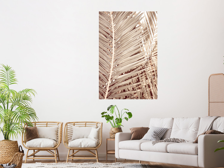 Wall Poster Beige Palm - composition of tropical palm leaves in golden hue 135293 additionalImage 10