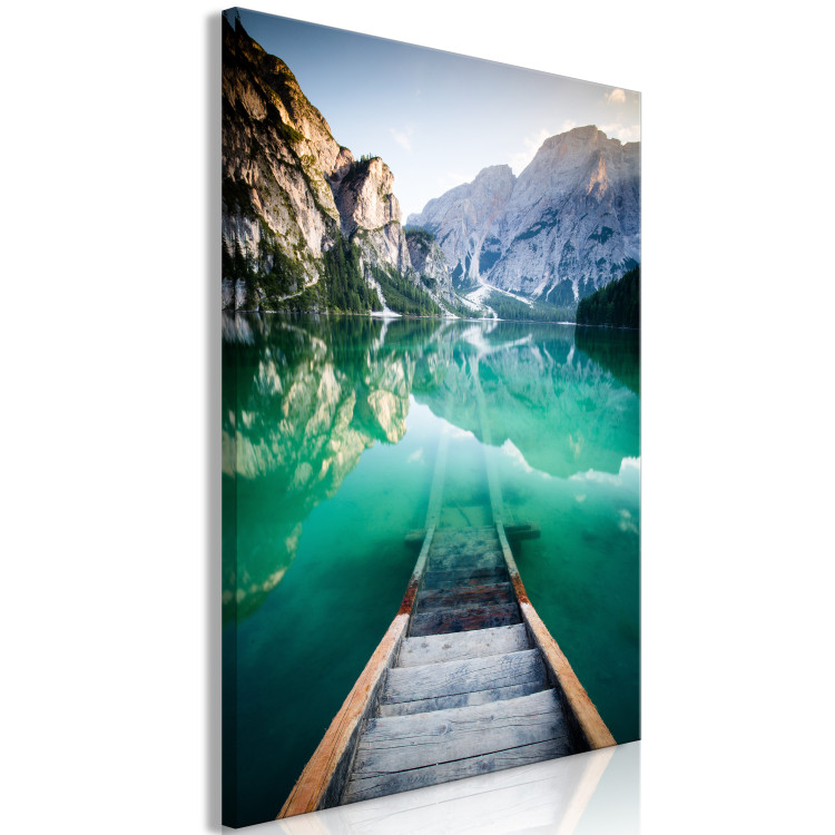Canvas Beginning of Adventure (1-piece) Vertical - old stairs and mountain landscape 138793 additionalImage 2