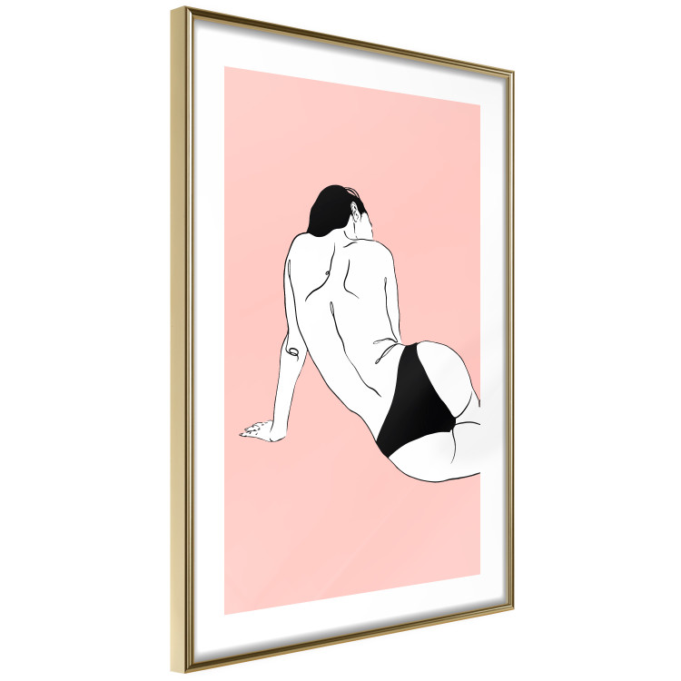 Poster Female Body - silhouette of a white woman on a pastel pink background 138893 additionalImage 9