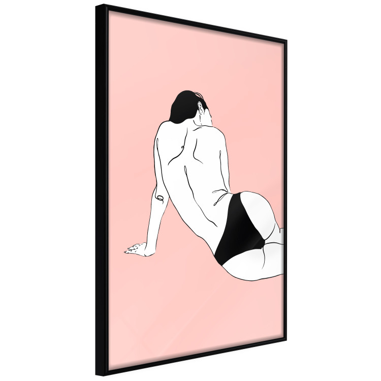 Poster Female Body - silhouette of a white woman on a pastel pink background 138893 additionalImage 14