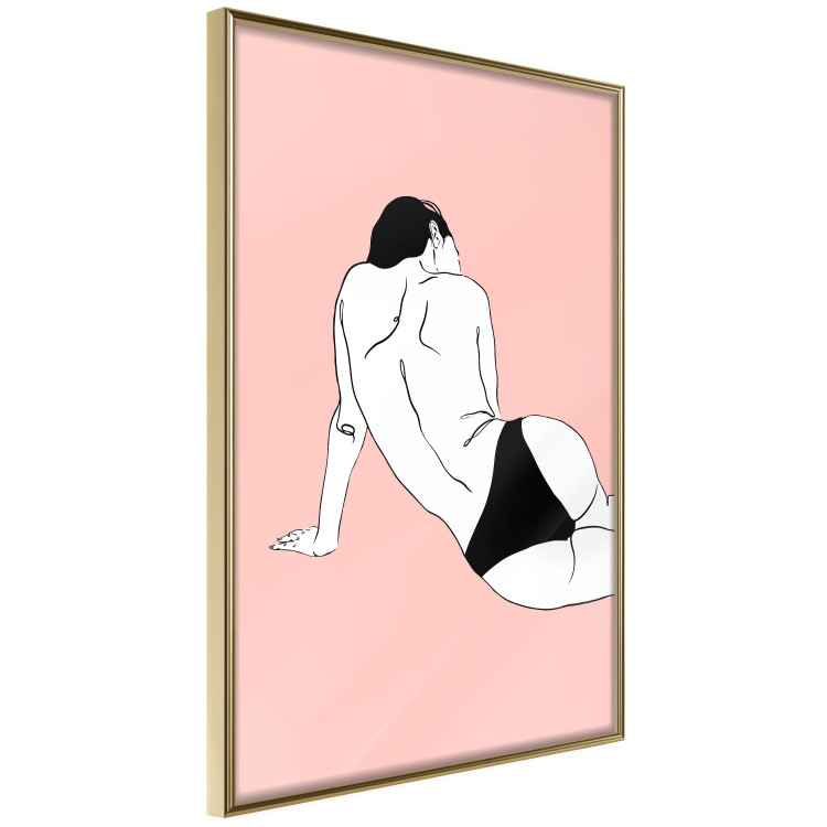 Poster Female Body - silhouette of a white woman on a pastel pink background 138893 additionalImage 12