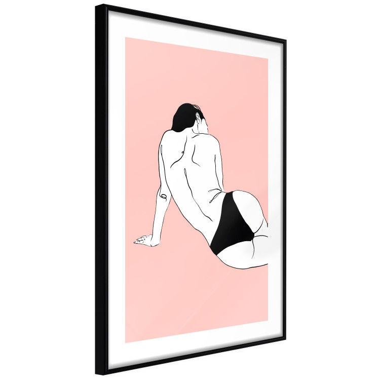 Poster Female Body - silhouette of a white woman on a pastel pink background 138893 additionalImage 6