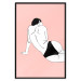 Poster Female Body - silhouette of a white woman on a pastel pink background 138893 additionalThumb 19