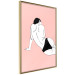 Poster Female Body - silhouette of a white woman on a pastel pink background 138893 additionalThumb 12