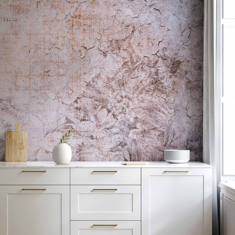 Wall Mural Poetry - textured abstraction with ornament effect in pink tones 143693 additionalImage 6