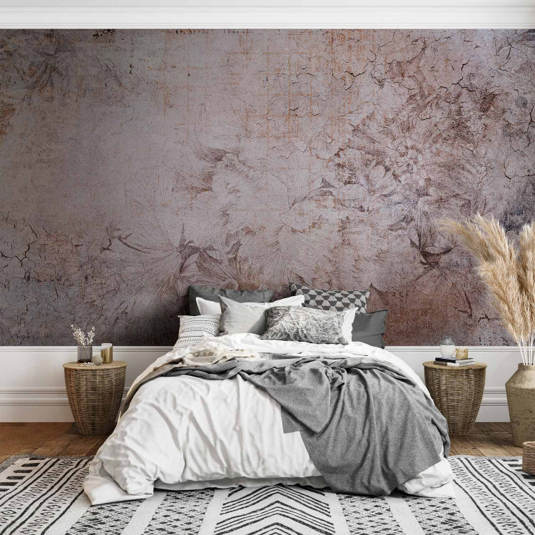 Wall Mural Poetry - textured abstraction with ornament effect in pink tones 143693 additionalImage 2