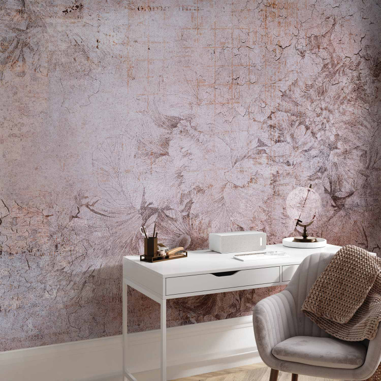 Wall Mural Poetry - textured abstraction with ornament effect in pink tones 143693 additionalImage 4