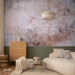 Wall Mural Poetry - textured abstraction with ornament effect in pink tones 143693
