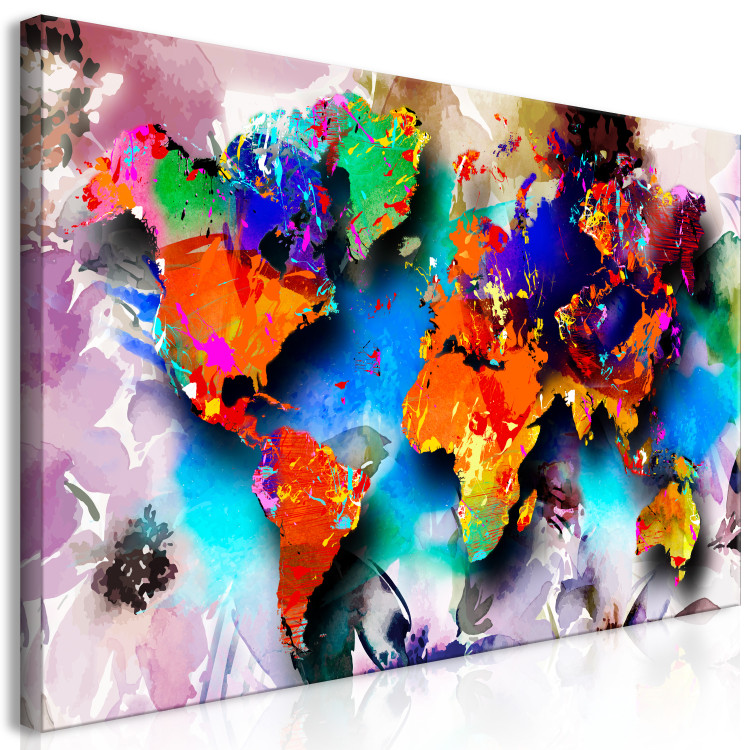 Canvas Colorful Continents (1-piece) - colorful abstract world map 144493 additionalImage 2