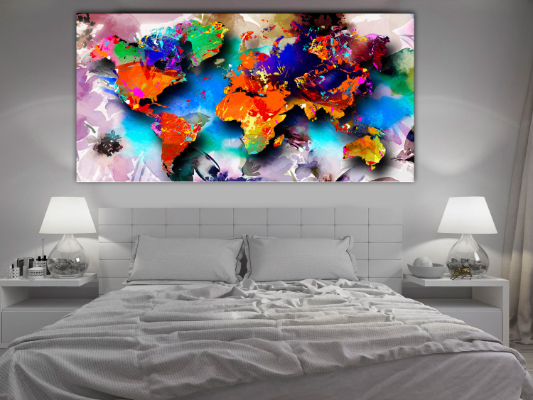 Canvas Colorful Continents (1-piece) - colorful abstract world map 144493 additionalImage 3