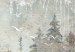 Canvas Abstract Landscape (1-piece) - forest and rocky mountains in silver 144793 additionalThumb 5