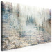 Canvas Abstract Landscape (1-piece) - forest and rocky mountains in silver 144793 additionalThumb 2