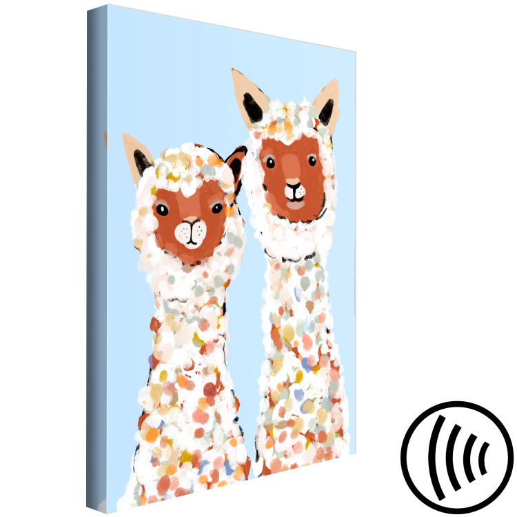 Canvas Art Print Two Llamas - Happy Animals Painted With Colorful Spots 145493 additionalImage 6