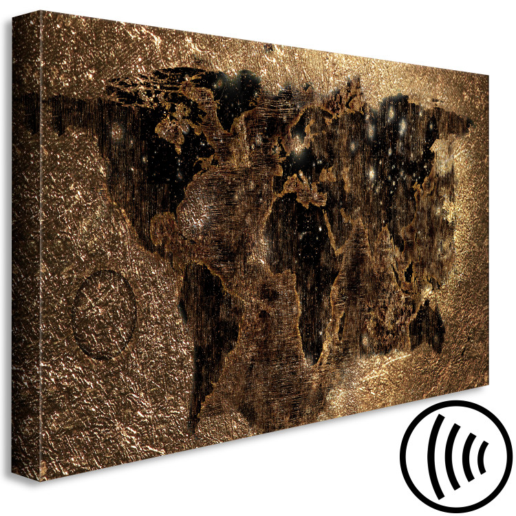 Canvas Art Print Exclusive World Map (1-piece) - continents against a golden background 148893 additionalImage 6