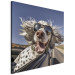 Canvas Art Print AI English Setter Dog - Animal With Glasses Riding in a Car - Square 150193 additionalThumb 2
