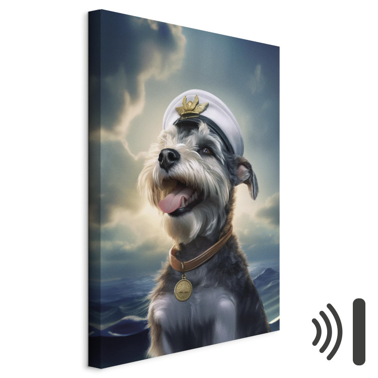 Canvas Print AI Dog Schnauzer - Portrait of a Fantasy Animal in the Role of a Sailor - Vertical 150293 additionalImage 8