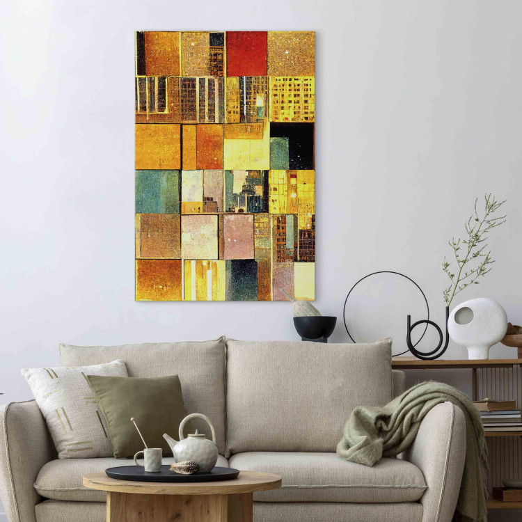 Large canvas print Abstract Squares - A Geometric Composition in Klimt’s Style [Large Format] 151093 additionalImage 6